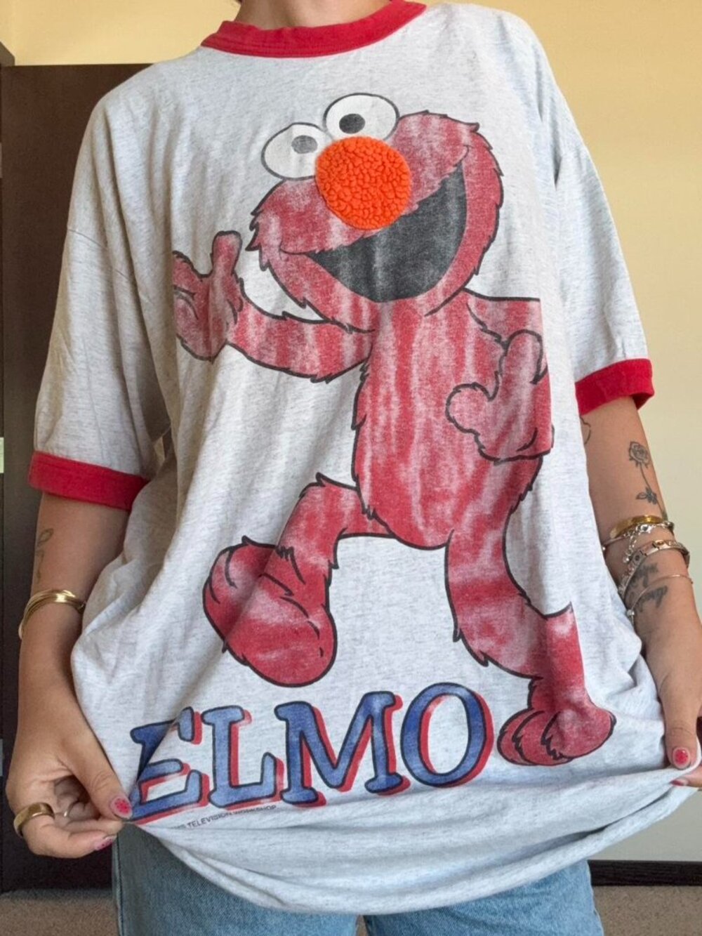 Vintage 90s Elmo Sesame Street Heartland Apparel Sleep Tshirt